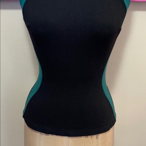 Intermix Black Green BodyCon Top - Picture 3 of 10